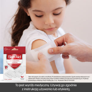 Skin_Aid_plastry do skóry wrażliwej_plaster na skórę wrażliwą, plastry medyczne dla skóry skłonnej do podrażnień, plastry ochronne na rany i otarcia wrażliwej skóry