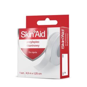 skin aid przylepiec tkaninowy plaster na rolce do mocowania opatrunków medyczny plaster do opatrywania ran, skuteczna ochrona przed infekcjami, idealny na skaleczenia i otarcia