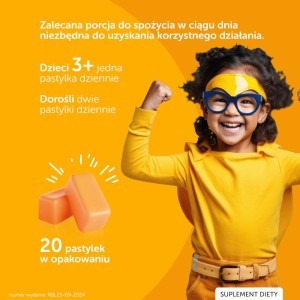 justvit czekoladowe pastylki na odpornośc z witaminą liposomalną dla dzieci