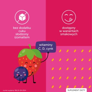 zdrowy lizak słodzony izomaltem truskawkowy