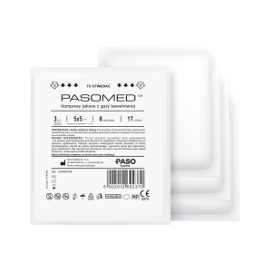 Kompres jałowy z gazy bawełnianej 5x5 p.pojedynczo