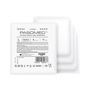 Kompres jałowy z gazy bawełnianej 7,5x7,5 p.pojedynczo