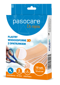 Pasocare plastry wodoodporne 3D z opatrunkiem do cięcia 10x6 cm 10 szt.