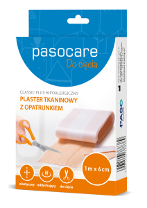 Pasocare Classic Plus hipoalergiczny plaster tkaninowy z opatrunkiem 1m x 6cm 1 szt.