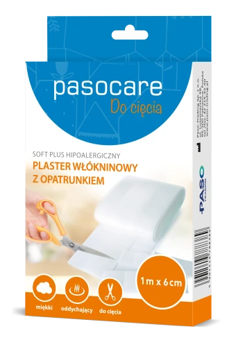 Pasocare Soft Plus hipoalergiczny plaster włókninowy z opatrunkiem 1m x 6cm 1 szt.