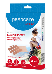Pasocare Mix Plus kompleksowy zestaw plastrów hipoalergicznych 20 szt.