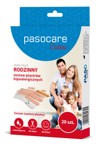 Pasocare Family Plus rodzinny zestaw plastrów hipoalergicznych 20 szt.