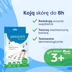Plaster Pasocare Kids Line przyklejony na ręce dziecka – kolorowy wzór i delikatna ochrona skóry po ukąszeniu