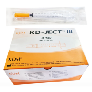 Strzykawka insulinowa z igłą wtopioną 1ml U-100 G30 (0,30X12,7) KD-JECT III