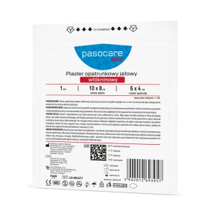 PASOCARE MED Plaster opatrunkowy jałowy 10 cm x 8 cm (25 szt.)