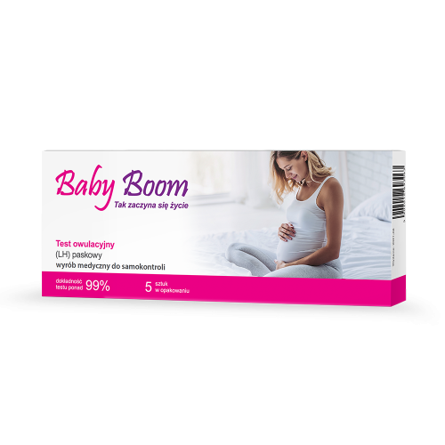 Baby Boom test owulacyjny paskowy 1 szt., precyzyjny test owulacyjny do wykrywania owulacji, test owulacyjna dla kobiet, szybki wynik, łatwy w użyciu, do stosowania w domu